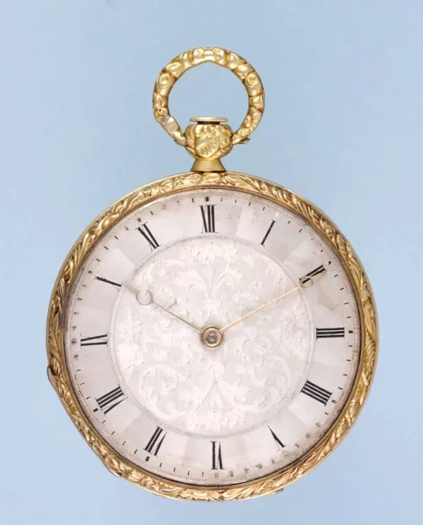 GOLD AND ENAMEL CYLINDER POCKET WATCH 2