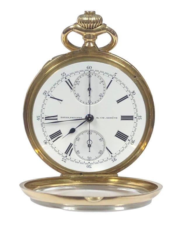 Patek Philippe Yellow Gold Antique Chronograph Pocket Watch 2